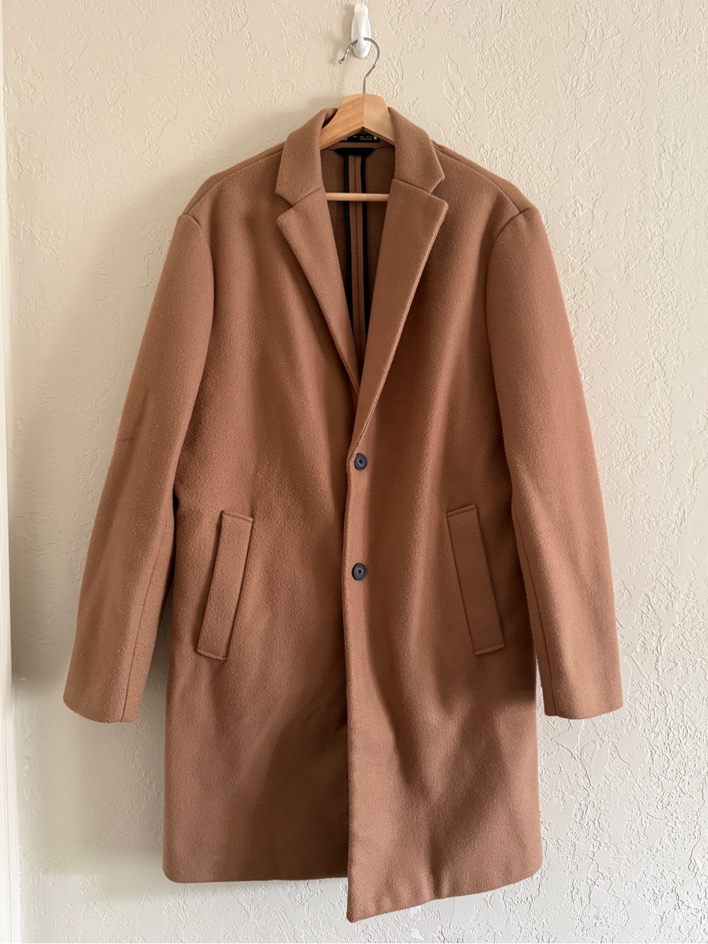 ZARA Men's Camel Coat in Warm Brown (L)